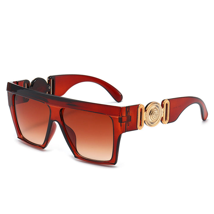 Übergroße geometrische Blocksonnenbrille