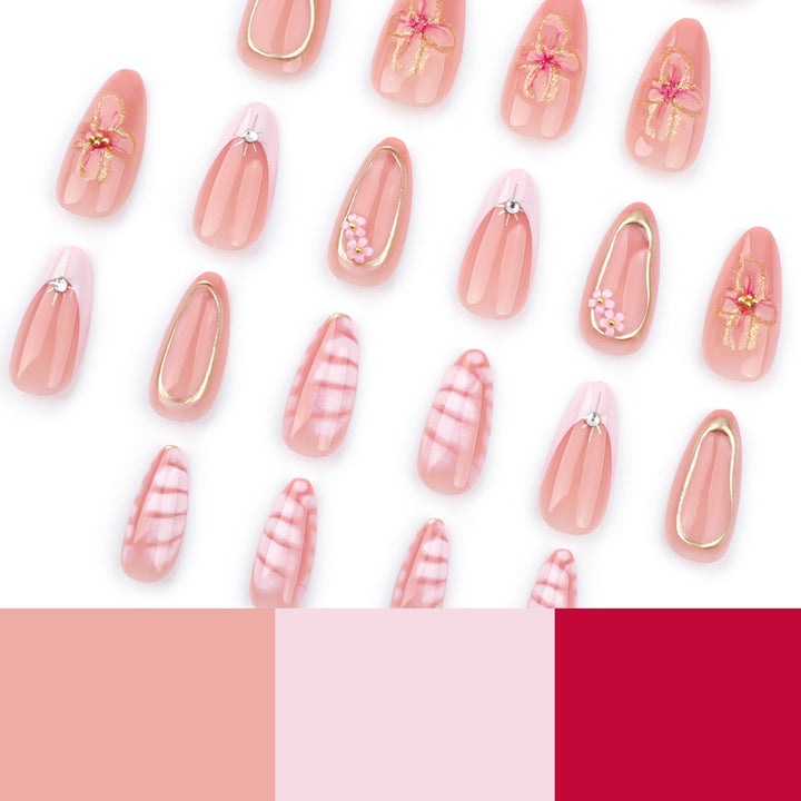 Kunstvolle Nageldesign mit Glitzer- und Blumenakzenten Karnz
