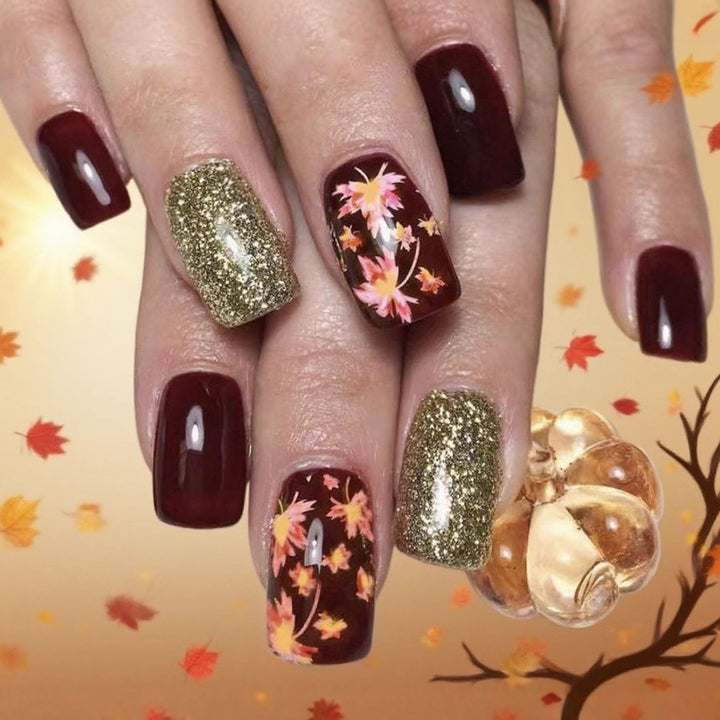 Dekorative herbstliche Acryl-Nagelverzierungen Karnz