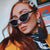 Damen extravagante Cat-Eye Sonnenbrille mit glamourösen Kristallverzierungen Karnz