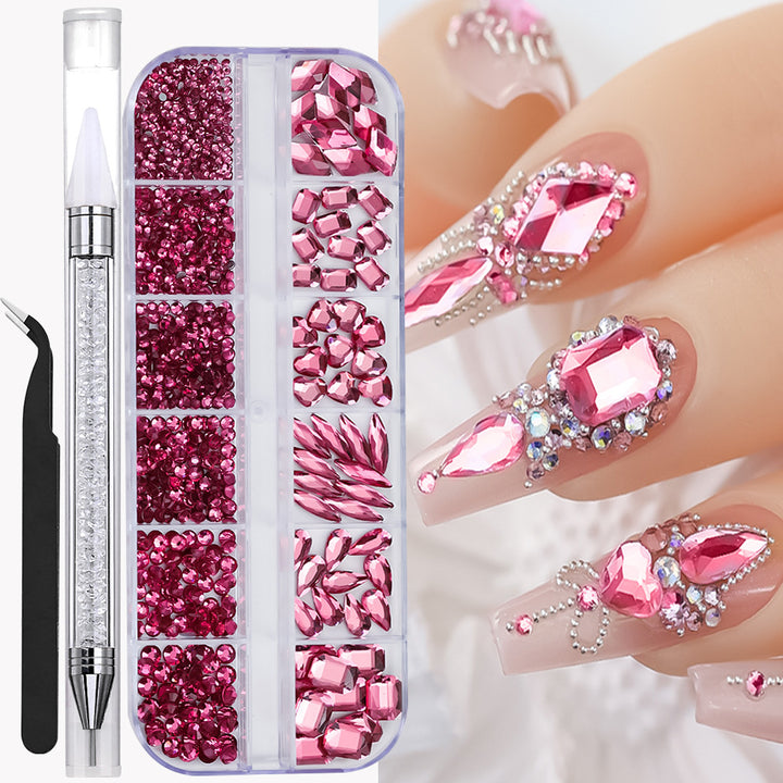 Dekorative Nagelkunst Strass Stein Set