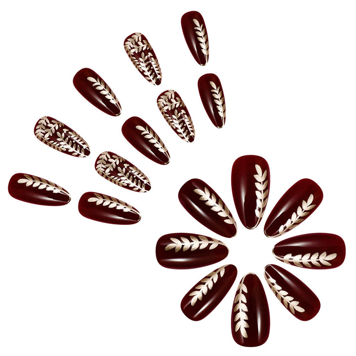 Elegante Botanische Press-On Nagelkunst Karnz