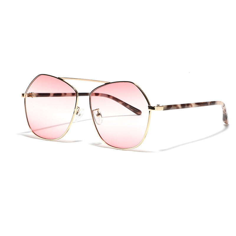 Damen geometrische Sonnenbrille mit luxuriösem Metallrahmen Karnz