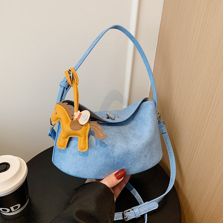 Elegante Soft-Suede Schultertasche Karnz