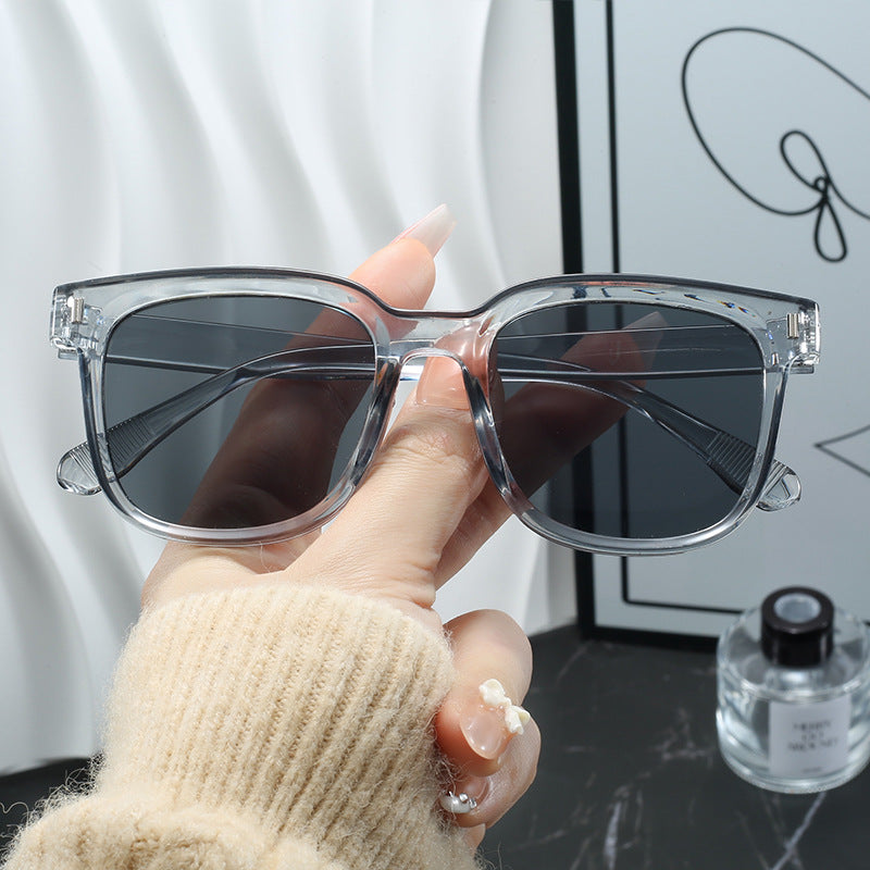 Damen Modische quadratische Sonnenbrille mit transparentem Rahmen Karnz