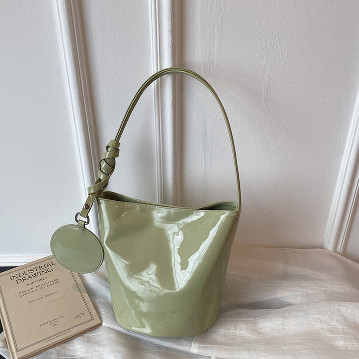 WoChic Patente Leder Eimer Tasche Karnz