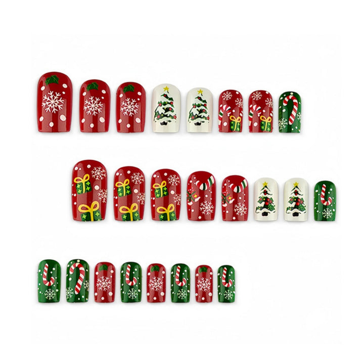 Kunstnägel mit Festlichen Weihnachtsmotiven Karnz
