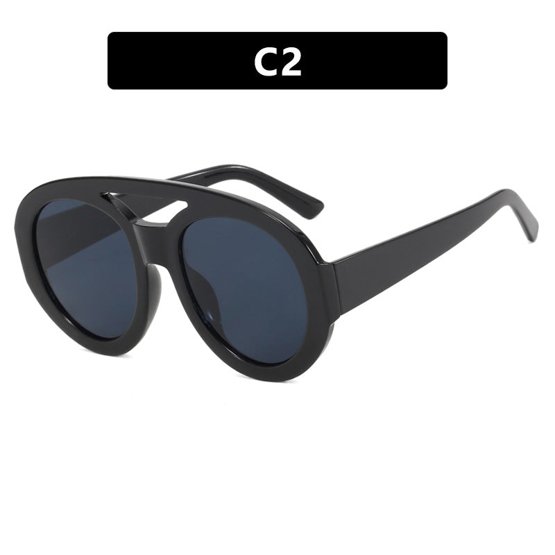 Damen oversized Sonnenbrille mit mehrfarbigem Rahmen und modischem Design Karnz