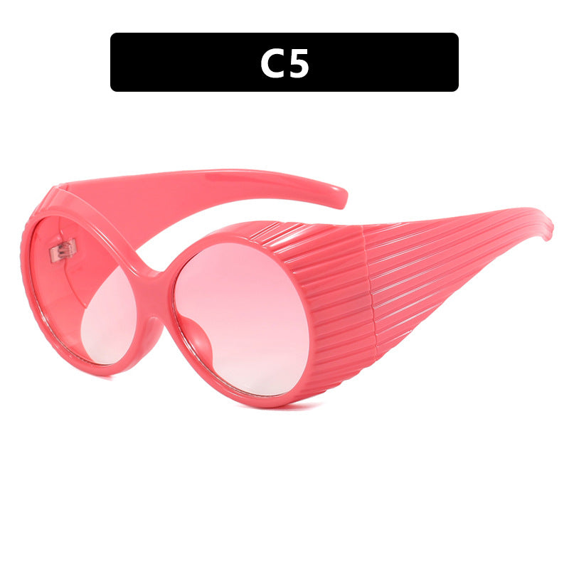 Damen extravagante Sonnenbrille mit geschwungenem Rahmen Karnz