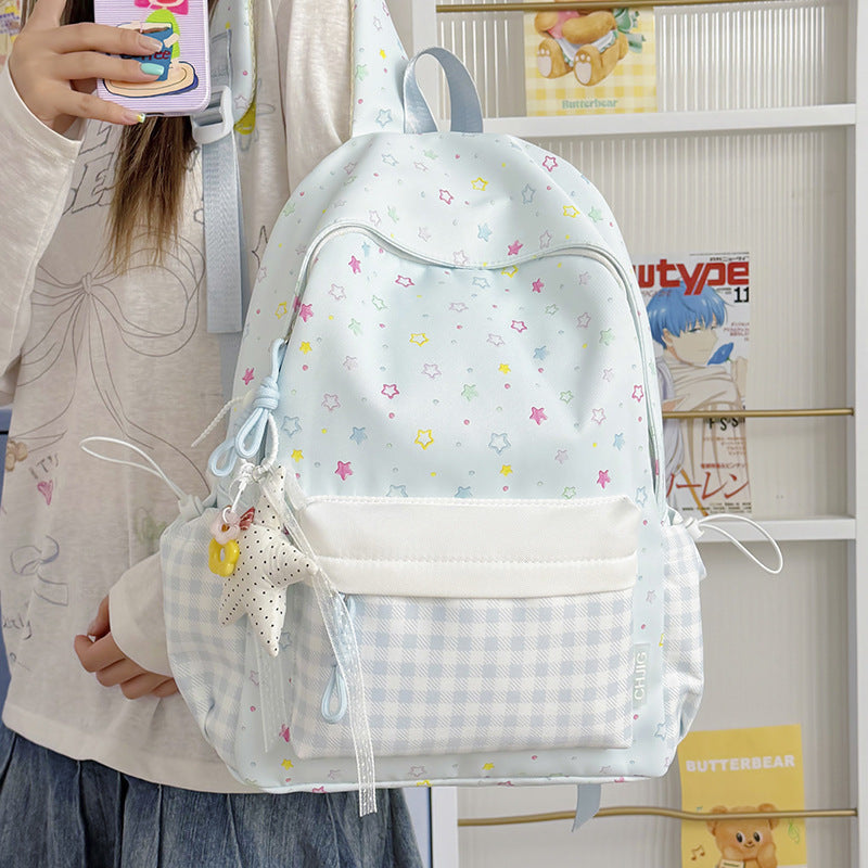 Niedlicher Sternenmuster-Casual-Tag-Rucksack Karnz