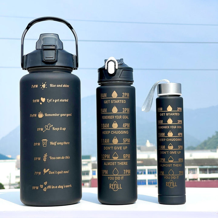 Unisex Motivierende Wasserflasche mit Zeitmarkierungen Karnz