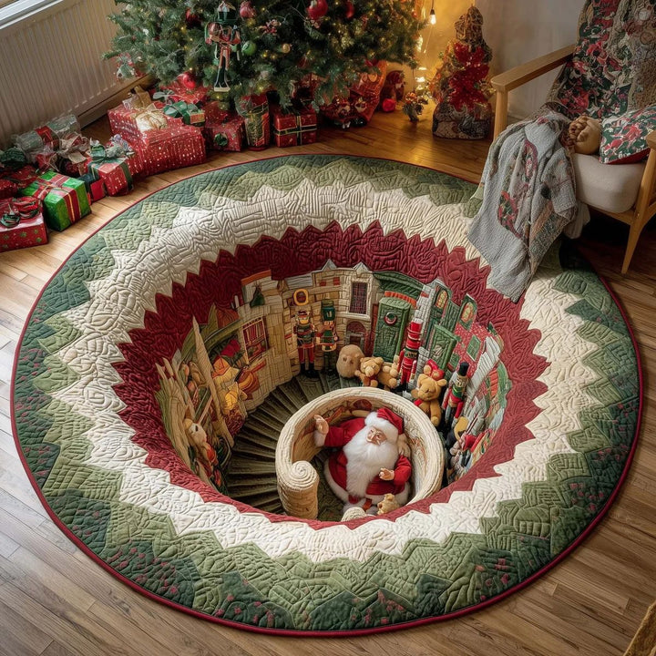 Gemütlicher weihnachtlicher runder Teppich