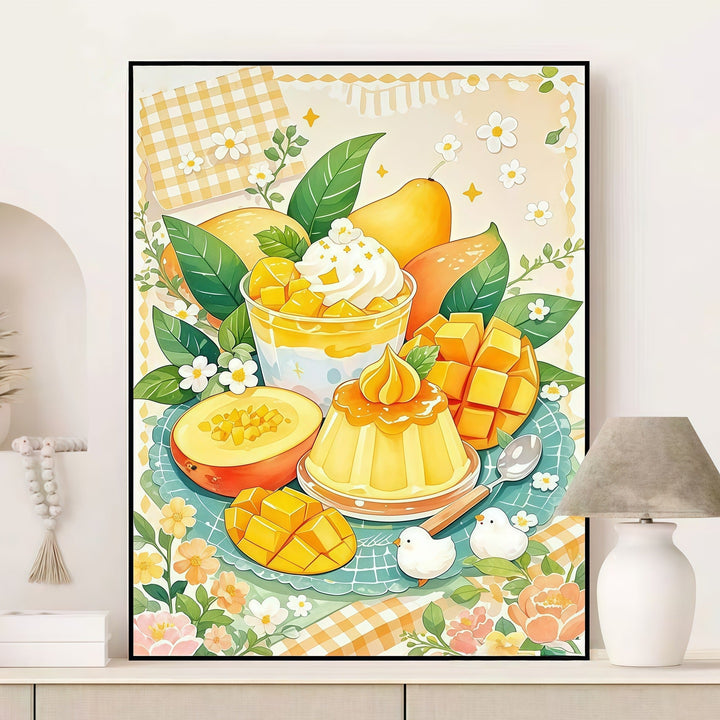 Fruchtiges Dessert-Themen-Leinwand-Kunstwerk Karnz