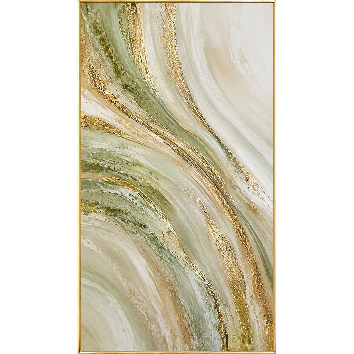 Elegante goldene Marmor gerahmte Leinwand Wandkunst
