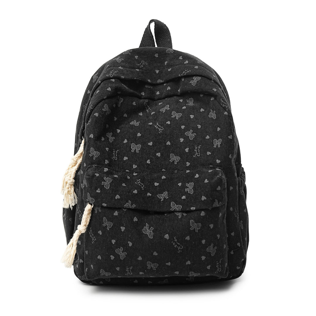 Rucksack Aus Hochwertigem Cord mit Verspielten Applikationen Karnz