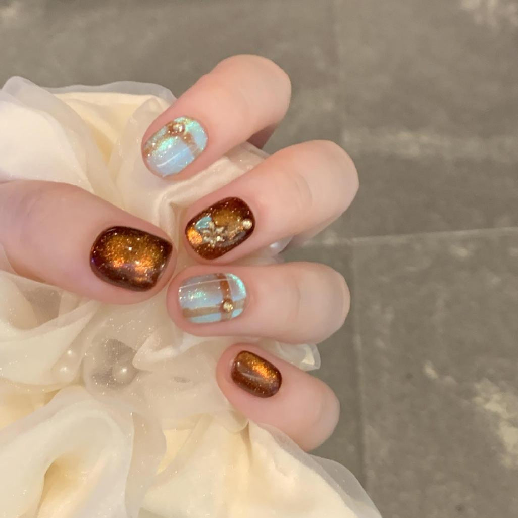 Künstliche Nail Art Spitzen mit Schimmer und Glitzer Karnz