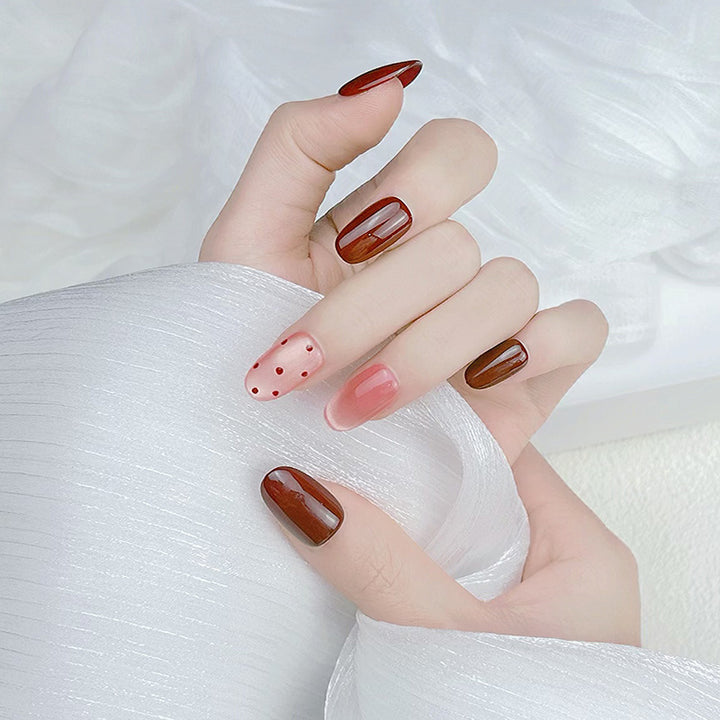Klassisches French Tip Druck-Nagelset Karnz