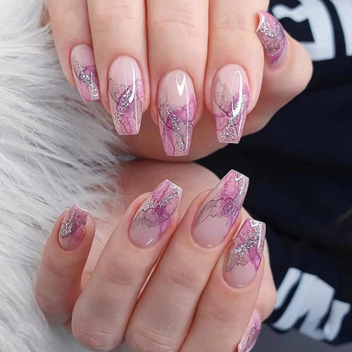 Künstlerisches Nageldesign-Set mit Marmor-Effekt