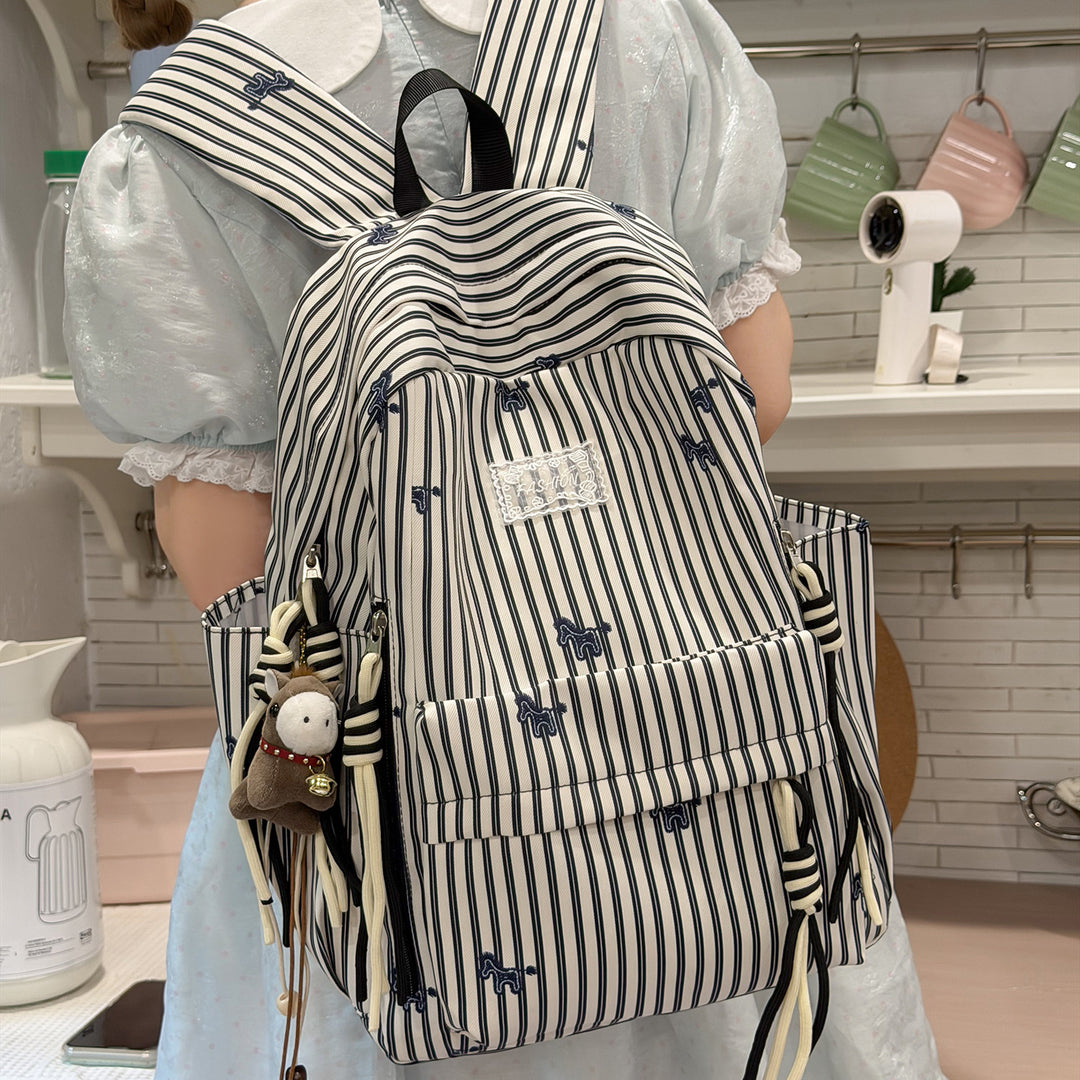 Verspielter Tiermotiv gestreifter Rucksack Karnz