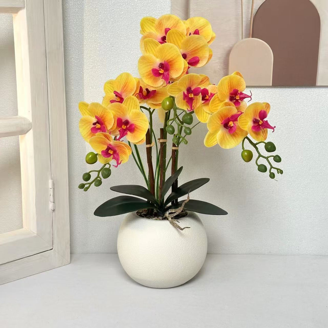 Elegante künstliche Orchideenpflanzenarrangement für die Wohnkultur