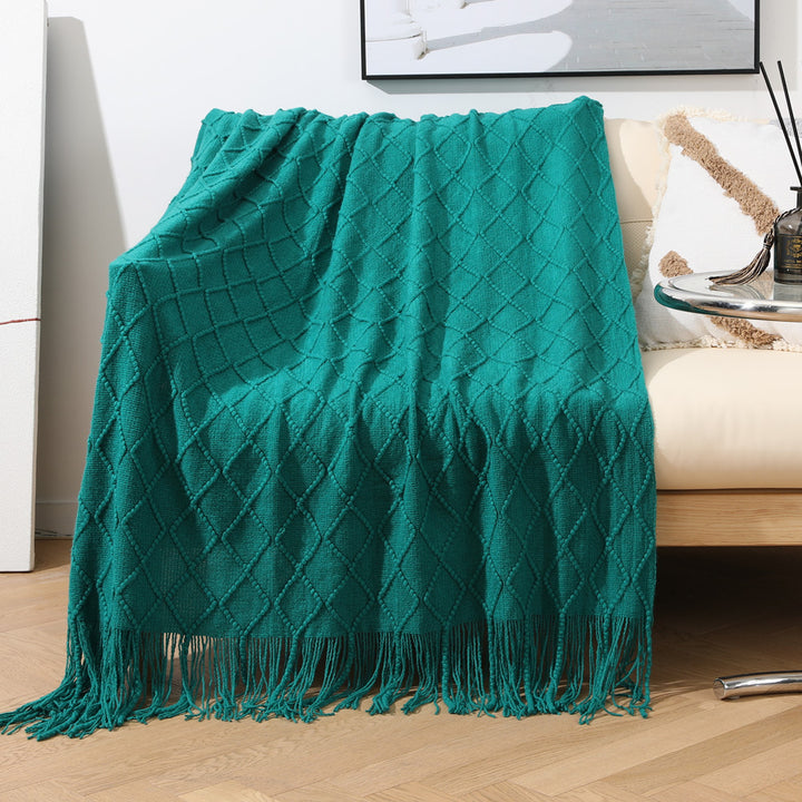 Gemütliche gestrickte Wurfdecke