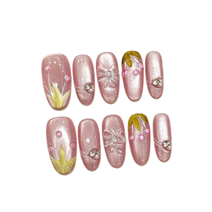 Dekoratives Acryl Press-On Nagelkunst Set