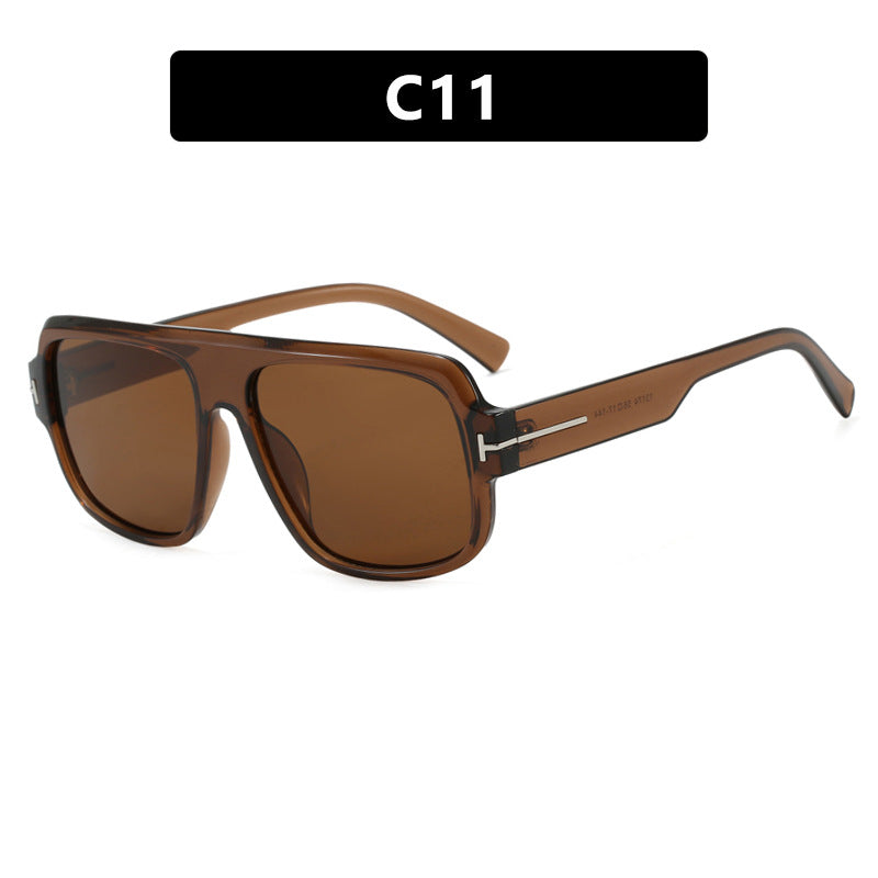 Damen modische quadratische Sonnenbrille mit trendigem Schildkrötenmuster Karnz