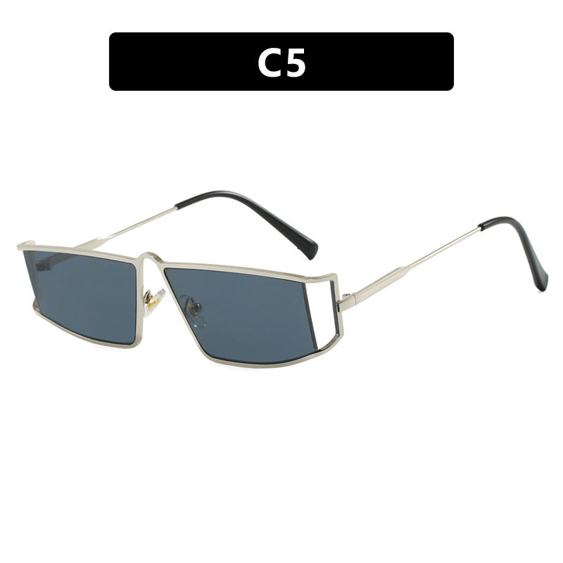 Damen trendige Sonnenbrille im futuristischen Design mit eckigen Gläsern Karnz