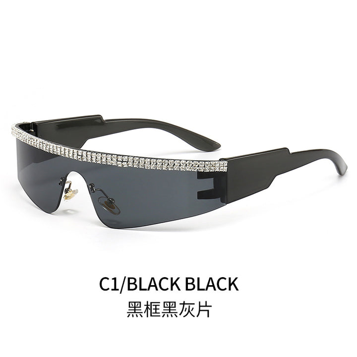 Damen Modische Glamour-Sonnenbrille mit strassverziertem Rahmen Karnz