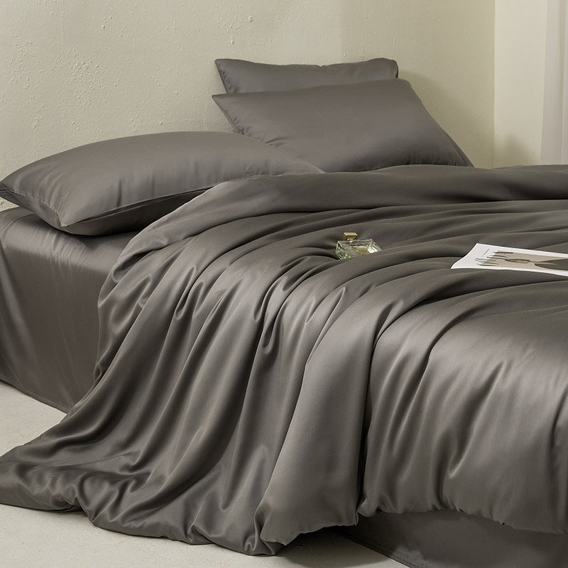 Premium Seidiges Glattes Bettüberwurf-Set