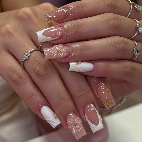 Deluxe Floral Acryl Nagelkunst Set Karnz