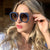 Damen stilvolle achtkantige Sonnenbrille mit UV-Schutz und elegantem Gestell Karnz