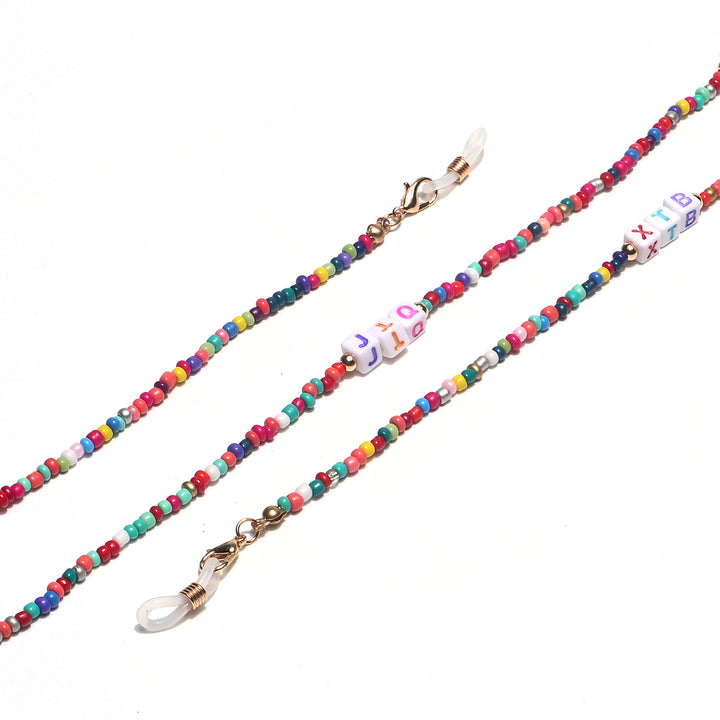 Bunte Perlen Brillen Kette Karnz