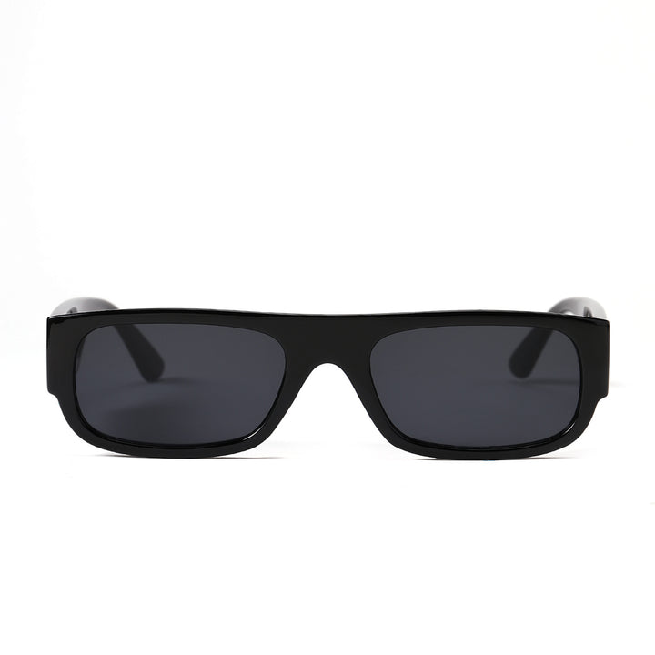 Damen stilvolle Vintage-Sonnenbrille mit transparentem Rahmen und leicht getönten Gläsern Karnz