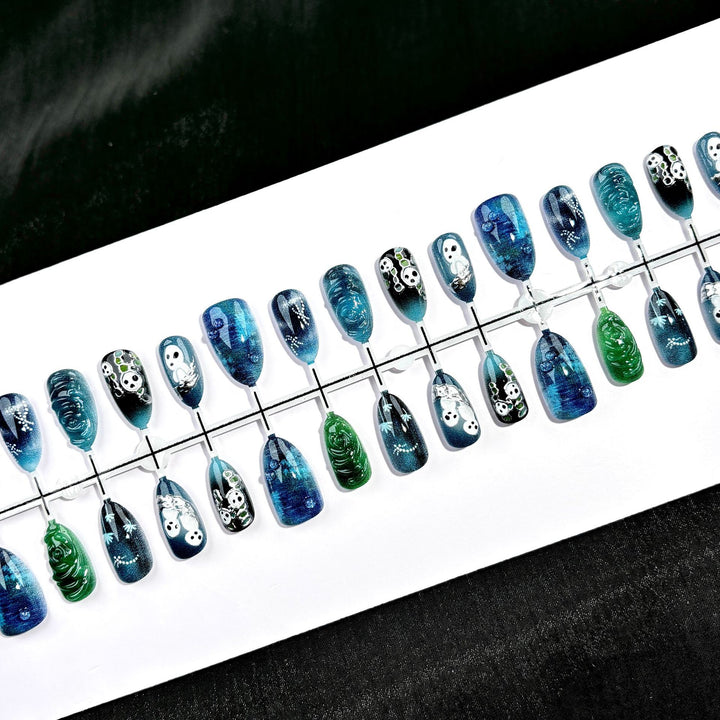 Kreatives Halloween-Themen Druck-Nagelset