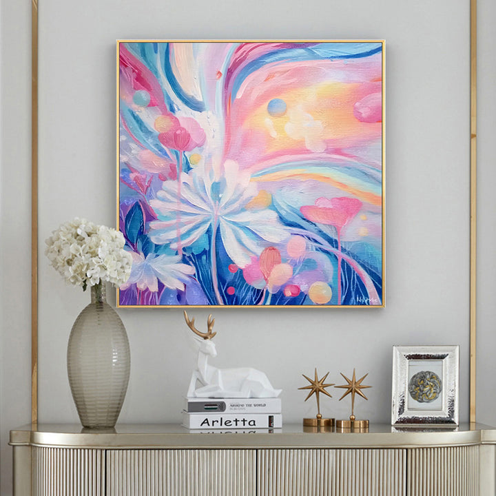 Elegante florale Leinwandkunst für Zuhause