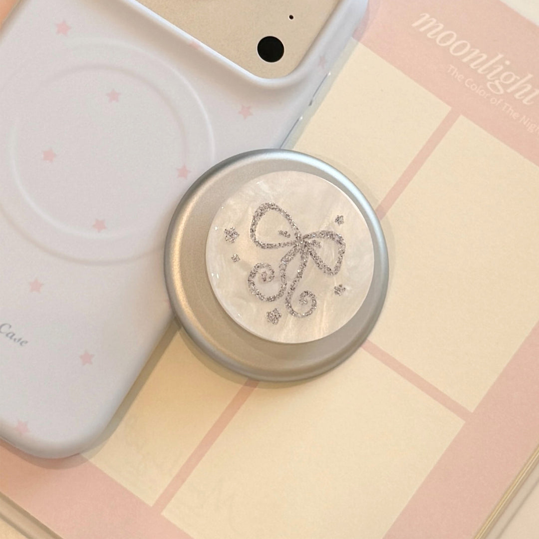 Stilvoller Smartphone Fingerhalter mit Glitzer Schleifendesign Karnz