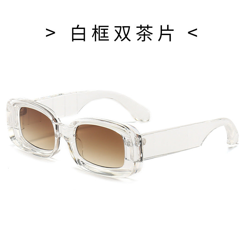 Damen Quadratische Sonnenbrille mit transparentem Rahmen Karnz