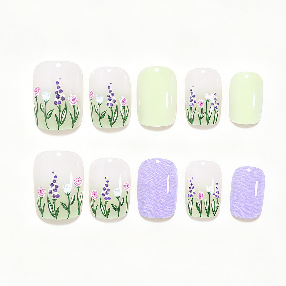 Blumenmuster Press-On Nail Art Karnz