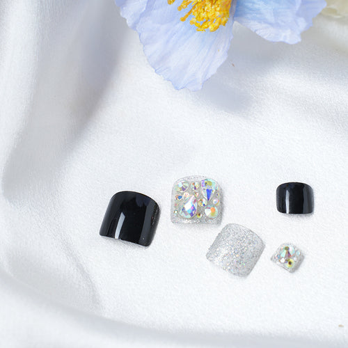 Dekorativer Glam Press-On Nagelset Karnz