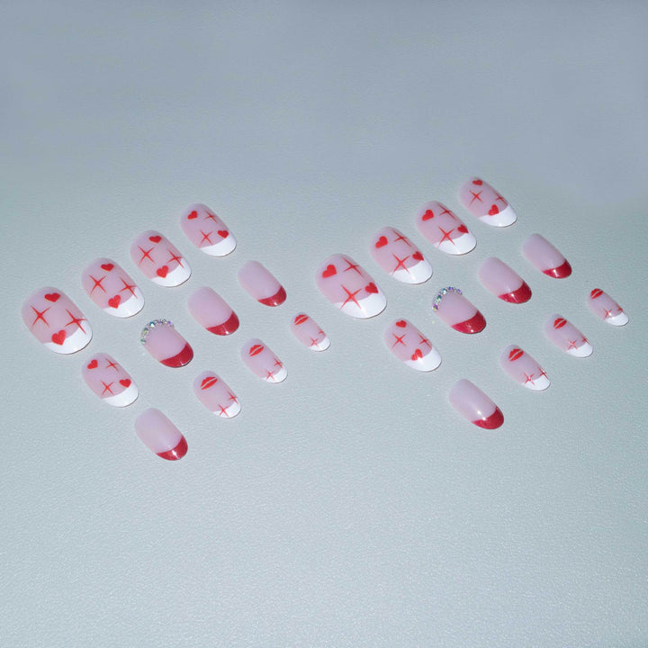 Romantisches Herz-Themen Nagelkunst Set