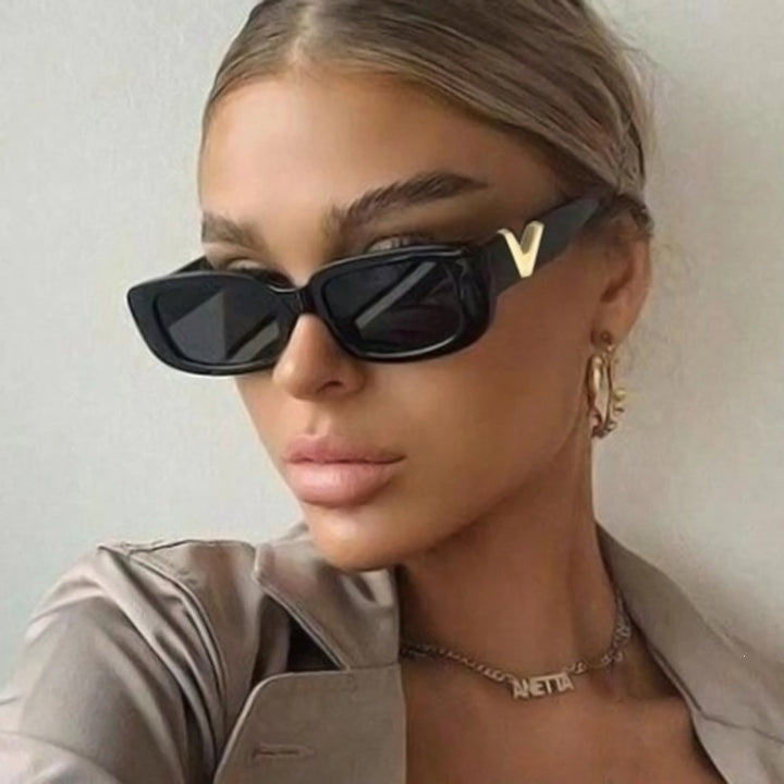 Retro-inspirierte geometrische Rahmen-Sonnenbrille Karnz