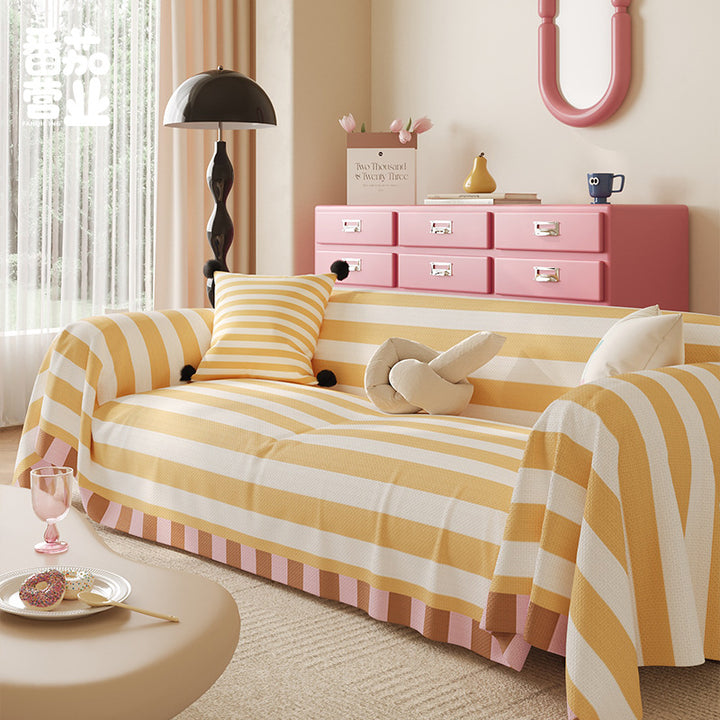 Patterned Sofa Slipcover with Full-Seat Fit and Non-Slip Textured Weave