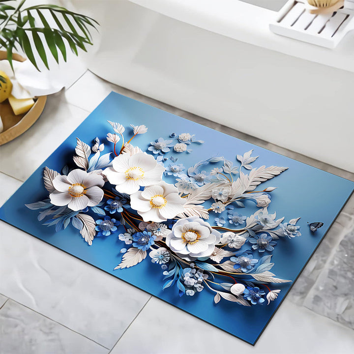 Strukturiertes florales Design Badmatte Karnz