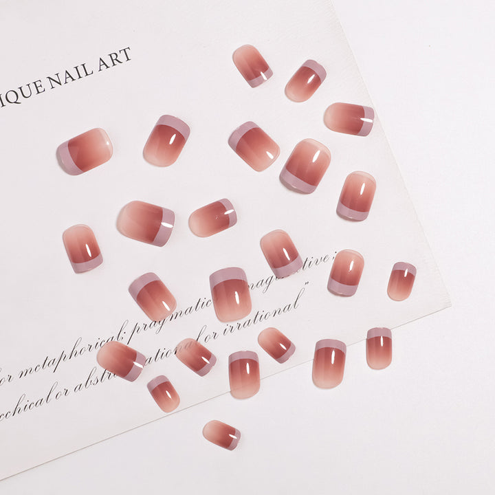 Elegantes Ombre-Nagelkunst-Press-On-Set Karnz