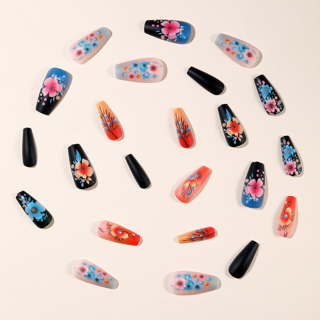 Floral Art Acryl Nagelset Karnz