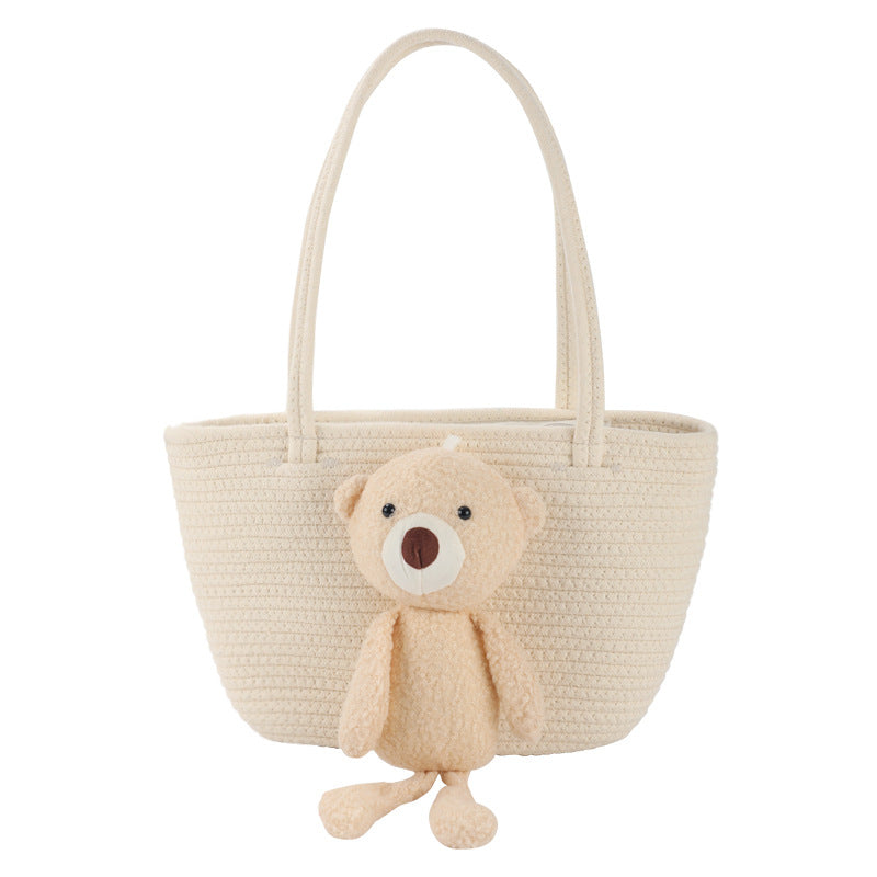Damen Handtasche mit niedlichem Kuschel-Bären-Akzent Karnz