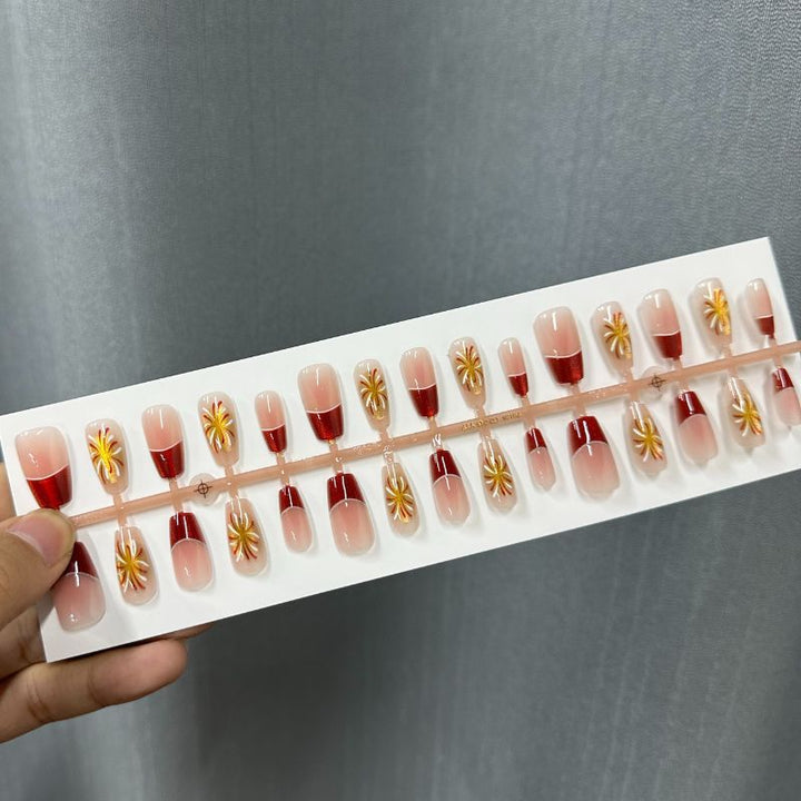 Künstlerisches Ombre Press-On Nagelspitzen Set Karnz