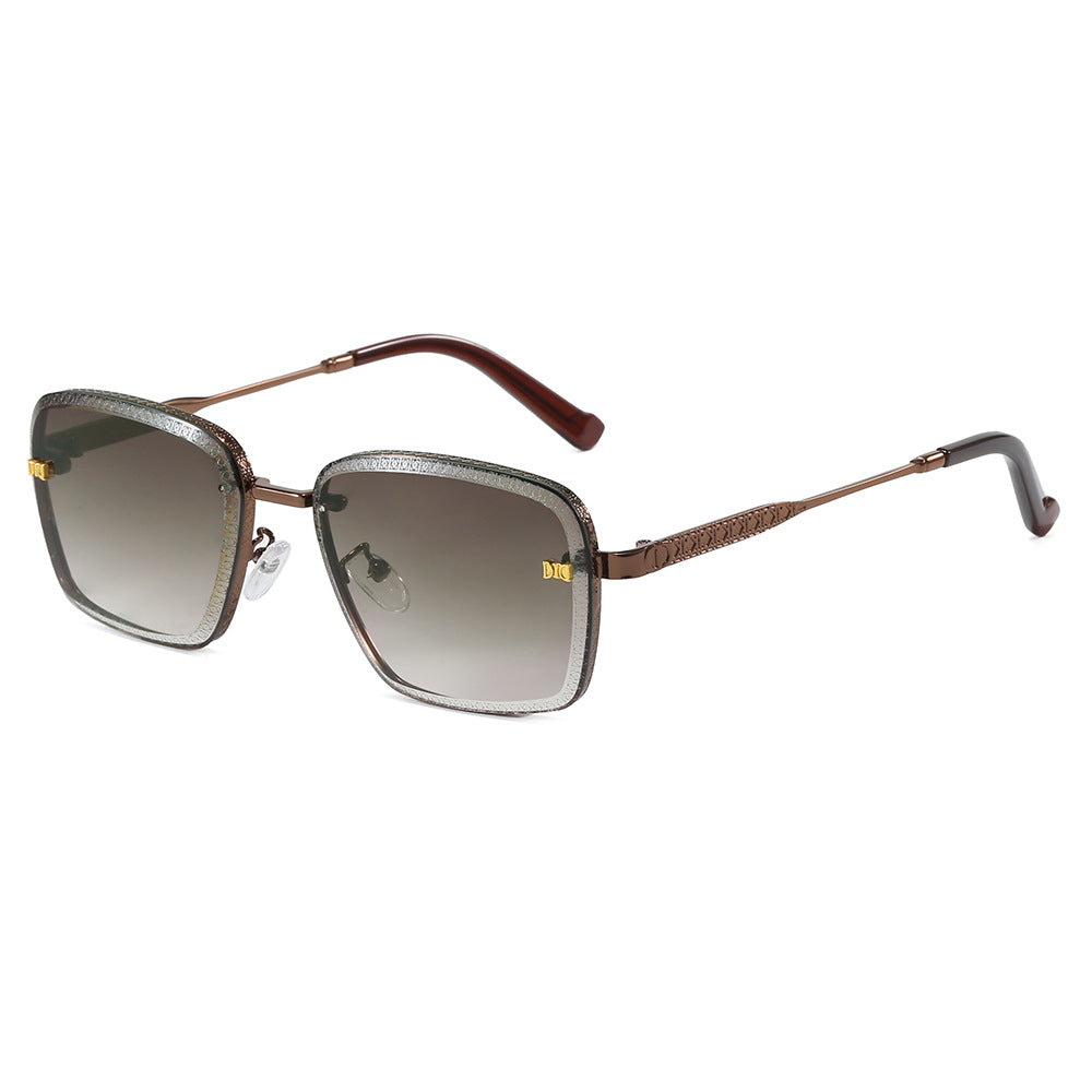 Damen Modische quadratische Sonnenbrille mit luxuriösen Details Karnz
