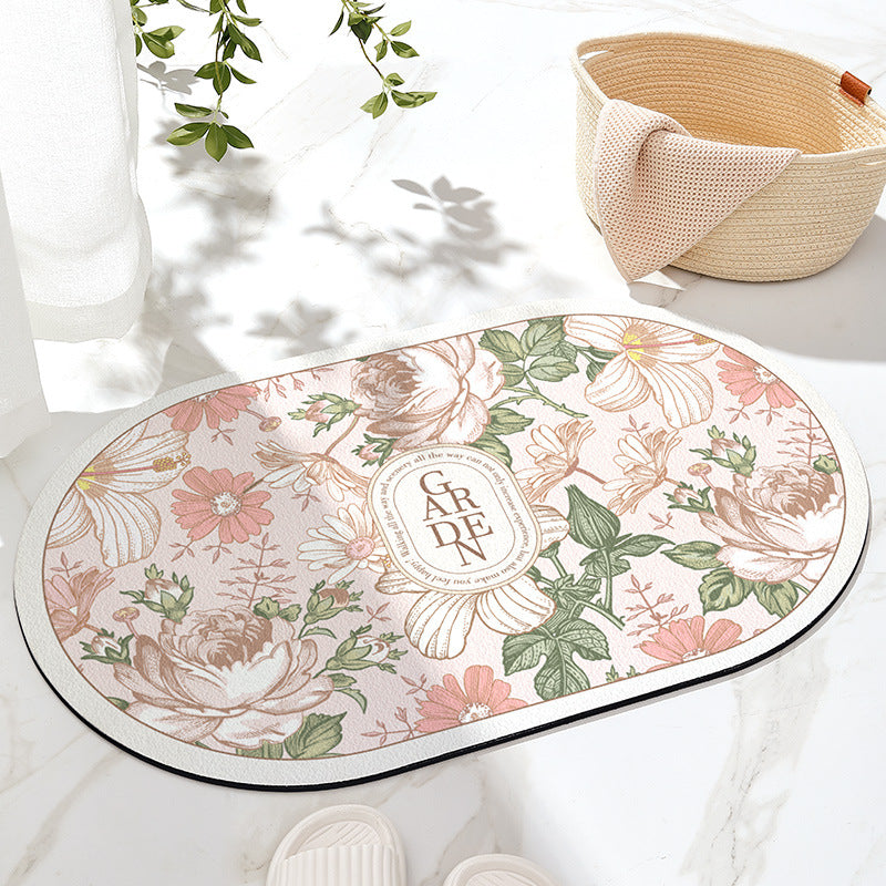 Florale inspirierende Badematte
